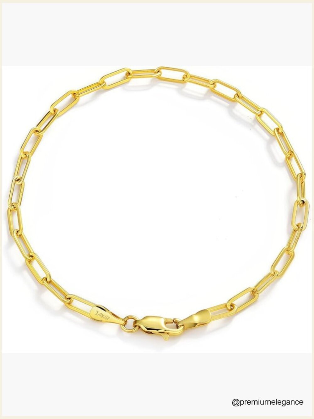 14K Gold Filled Paperclip Bracelet 3-5mm Hypoallergenic Link Chain Unisex Gift